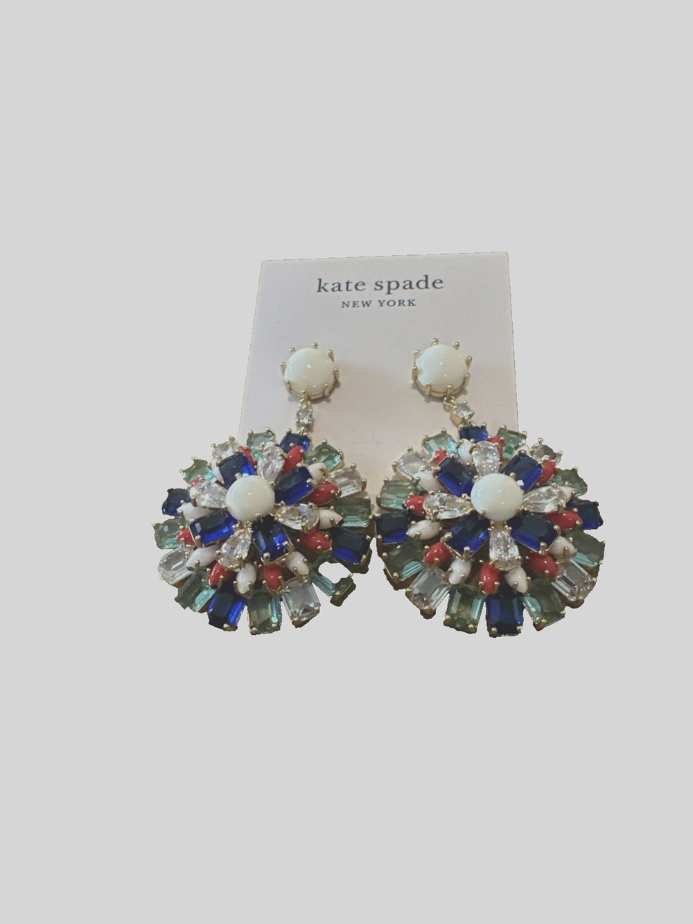 Kate Spade Firework Floral Statement Drop Earrings multicolor stones womens's